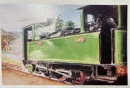 [900] Carte postale Aquarelle Train (Mine de Couleurs)