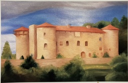[900] Carte postale Huile Château La Chèze (Mine de Couleurs)